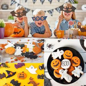 Molde para galletas de <span class=keywords><strong>Halloween</strong></span> de acero inoxidable, cortadores de galletas con agarre cómodo, calabaza, fantasma, murciélago, gato, bruja, sombrero, cortadores de galletas de <span class=keywords><strong>Halloween</strong></span> - Product Image 6