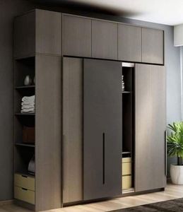 Meubles de chambre à coucher modernes en forme de L de Guangzhou Armoire-penderie en bois avec armoire à coiffeuse pour la maison et les hôtels - Product Image 1