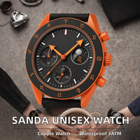 Montre chronographe automatique de luxe pour femme, montre-bracelet de sport avec cadran rose perlé