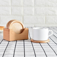 Sous-verres (ensemble) de boisson en bois de hêtre adaptés aux besoins du client par marque privée d'oem 100% qui respecte l'environnement pour la boisson