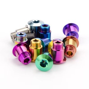Vis autotaraudeuses à tête hexagonale en titane GR5 M2 métriques, anodisées couleur, usinées CNC, fixations filetées pour vélos et équipements - Product Image 1