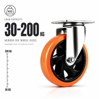 Plaque supérieure pour roulettes pivotantes de 4 pouces avec frein, rotation à 360 degrés, roue silencieuse et solide en PVC et acier pour établi et chariot