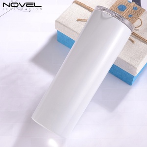 Gobelet isotherme en acier inoxydable personnalisé, fin, 20 oz, droit, avec paille en métal, bouteille en métal vierge pour sublimation - Product Image 6