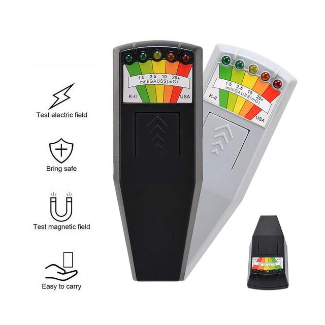 KII K2 Electromagnetic Field EMF Gauss Meter Ghost Hunting Detector Portable EMF Magnetic Field Detector 5 LED Gauss Meter