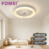 Ventilateur de plafond LED FOMSI 3-66W à profil bas avec 7 pales, lampe dimmable 3CCT, contrôle intelligent par télécommande/application pour chambre et salon