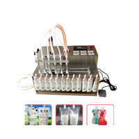 Machine de remplissage de boissons de bureau pour jus de fruits en sachets préformés avec six buses, corps en acier inoxydable, conception de table
