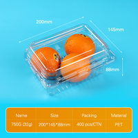 Plateau pour aliments frais Plateau en plastique transparent à fond plat Boîte d'emballage alimentaire découverte Boîte d'emballage pour fruits et légumes