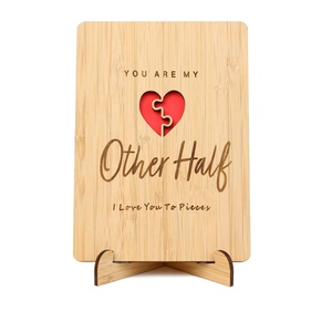 <strong>Valentines</strong> Day Handmade Polished Modern Wooden Anniversary Keepsake <strong>Card</strong> <strong>for</strong> Husband Wife <strong>Boyfriend</strong> Girlfriend Romantic I Love - Product Image 1