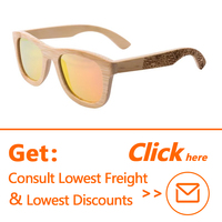 Marque privée Lunettes de soleil unisexes en bois et métal avec étui en bambou Lunettes de soleil Fashion Matrix en bleu rouge Plusieurs couleurs disponibles