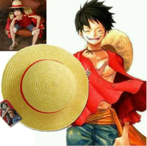 Summer Panama Salt Grass Wide Brim Straw Hat With Red Ribbon Luffy Cosplay strawl hats