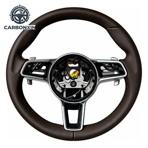 Volante de Cuero Negro para Porsche Panamera Cayenne Macan 718 Boxster Cayman 996 911 981 958 991 - Product Image 1
