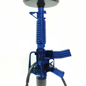 Kustom Pabrik Chicha Sheesha Rusia Set merokok Resin Nargile biru mewah Ak47 bentuk senjata Chicha Shisha besar Ak 47 Hookah - Product Image 6