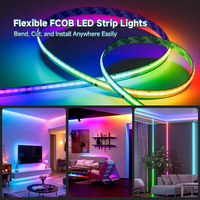 Kits de Bande LED FCOB COB RVBIC à Couleurs Pures Adressables WS2811IC, 3M 5M, DC24V, 576 LED/m, Effet de Chasse de Couleurs