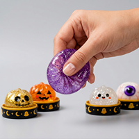 5 Jouets Squishy en forme de chignon d'Halloween, Jouets anti-stress réalistes et doux, Jouet de concentration pour enfants et adultes, Cadeau de fête d'Halloween