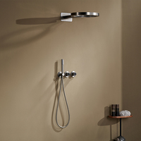 Ensemble de douche de bain populaire en laiton or noir mélangeur de douche cascade ensemble de robinet de douche de tête de salle de bain