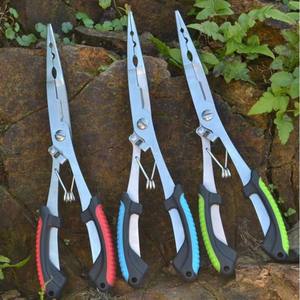 Alicates de pesca de acero inoxidable multifuncionales con ganchos duraderos para cortar señuelos y líneas - Product Image 1