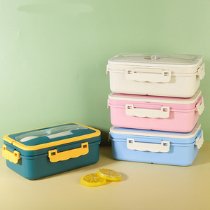 IStapromo Gifts Eco Friendly Plastic Bento Lunch Box Container BPA Free Food Safe Lunch Box with Spoon Fork - Product Image 2