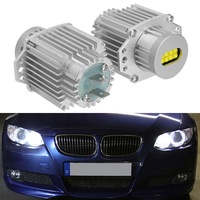 Phares LED de voiture 80W avec anneau lumineux Halo, ampoules 12-30V, feux antibrouillard Angel Eyes
