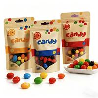 Sachets de rangement refermables en papier kraft pour bonbons, pochettes suspendues avec fenêtre pour la maison, les supermarchés, les confiseries et l'emballage de snacks