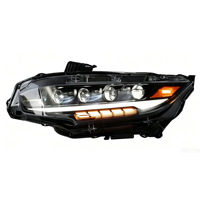 Rangkaian Lampu Depan LED Modifikasi Warna Hitam, Pengganti Lampu Depan untuk Honda Civic 10th Gen RS 2016