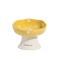 Bol de nourriture pour chat, chien, lapin, oiseau en céramique inclinée, antidérapant, facile à nettoyer, écologique, avec protection du cou