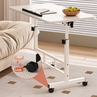 Table de chevet pliante et réversible en bois, réglable en hauteur, pour appartement de location, bureau de chambre de fille, poste de travail