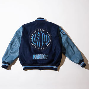 Giacca Varsity da Baseball Universitaria Personalizzata per Uomo con Maniche in Vera Pelle e Patch in Ciniglia alla <span class=keywords><strong>Moda</strong></span> Stile Universitario - Product Image 4