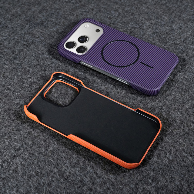 In Stock PC Phone case with Magnetic Wireless Charge for iPhone 17 16 15 14 13 Carbon Fiber Cover for Samsung S26 for Xiaomi
