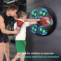 Machine de boxe musicale LED intelligente murale avec 8 modes de jeu électronique pour adultes et enfants (matériau PP)