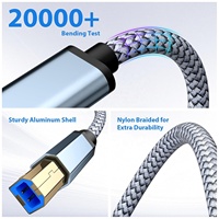 Cable USB 2.0 Tipo B Macho a USB Tipo C Macho de 0.5m 1m 2m para Impresora y Escáner, con Conductor de Cobre Puro y Revestimiento de Nailon Trenzado
