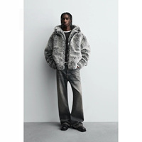 Nouvelle Veste d'Hiver 2026 pour Homme à Capuche en Fausse Fourrure, Manteau Épais en Peluche Polyvalent avec Fermeture Éclair et Poches