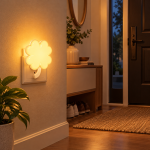Veilleuse murale LED trèfle mignonne à capteur, blanc chaud 2700K, à brancher, idéale pour salle de bain, couloir, escalier – Meilleure vente - Product Image 5