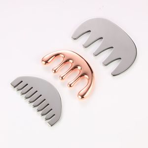 Herramienta de Masaje Gua Sha para el Cuero Cabelludo, Peine de Acero Inoxidable para Masaje de Meridianos, Relajación Profunda y Alivio - Product Image 1