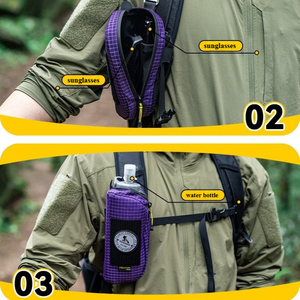 UHMWPE HIKEMAN กระเป๋าเก็บแว่นตากันแดดกลางแจ้ง ที่วางขวดน้ำ กระเป๋าใส่โทรศัพท์ กระเป๋าเป้สะพายหลัง กระเป๋าแขวน กระเป๋าใส่แว่นกันแดด กระเป๋าใส่แว่นตาแบบยุทธวิธี Molle - Product Image 3