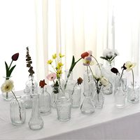 Vase vintage en verre haut de gamme, objet décoratif délicat, petits vases en verre transparent, bouteilles d'arômes, décoration d'intérieur, vente en gros