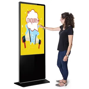 KINGONE 43 55 inç kapalı dijital tabela dokunmatik ekran kiosk reklam videosu ekran