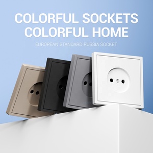 Đầy Màu sắc chống cháy PC ổ cắm khung điện tường ổ cắm và phích cắm EU Nga tiêu chuẩn 2 Pin 16A Ổ cắm điện mà không cần nối đất - Product Image 3