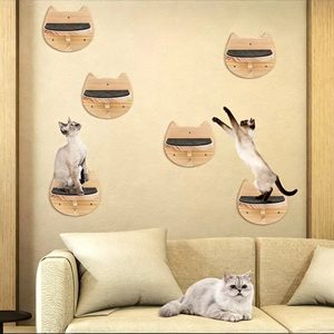 Wooden Cat Wall Mounted Climbing <b>Frame</b> Solid Wood Cat <b>Play</b> Platform Anti Slip Durable Easy To Assemble Safe For Indoor Cats - Product Image 1