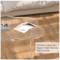 Table basse/console en acrylique en forme de nuage irrégulier - Meuble de salon moderne transparent pour hôtel et chambre à coucher