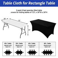 Nappe de table personnalisée pour mariage, rectangulaire, extensible, ajustée, en spandex, housses de table élastiques pour événements