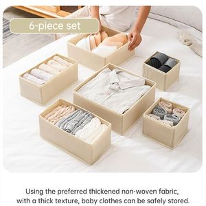 Juego de 6 organizadores de cajones mejorados para armario, divisores de ropa y cajas de almacenamiento para ropa interior - Product Image 2