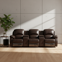 Canapé de cinéma en cuir de luxe pour villa, inclinable, électrique, pivotant et à bascule