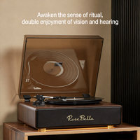 Tourne-disque multifonctionnel BT 5.3 USB Radio FM Batterie intégrée pour l'audio domestique et la décoration vintage Pour les amateurs de musique