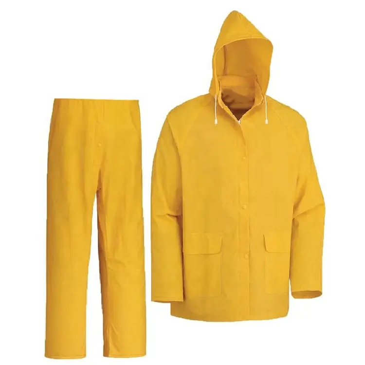 Chaqueta de lluvia de alta calidad con capucha y pantalones, conjunto de ropa de trabajo impermeable, 0,35mm