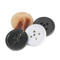 Bouton en résine noir fin, simple et durable, de haute qualité, à 5 pans, pour vêtements, pulls et manteaux