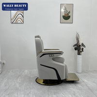Fauteuil de Barbier Électrique de Luxe Wally Beauty, Fauteuil de Coiffure Inclinable avec Repose-Pieds pour Équipement Professionnel de Salon de Coiffure