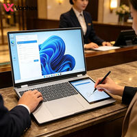 Portátil OEM de 15.6'' + 7'' con Pantalla Dual, Identificación Facial por Infrarrojos, Pantalla Táctil Personalizada, Computadora con Subpantalla para Recepción de Hotel, Oficina, Punto de Venta