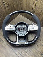 Volant en fibre de carbone Mercedes Benz AMG W205 A/C/E/G Class 2015-2019 avec accessoires personnalisés en cuir