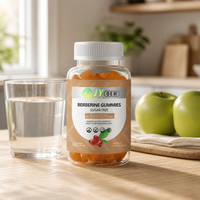 Gummies de Berbérine 1200mg HCL, Cannelle de Ceylan, Chardon-Marie, Complexe de Magnésium, Sans Sucre, Véganes, Directement de l'Usine
