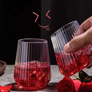 Copa de vino tinto sin tallo de plástico irrompible de 12oz de diseño vertical único para fiesta en casa - Product Image 5